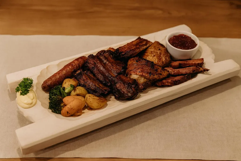 Plateau de service rustique 80 cm pour repas de fête et décoration de table