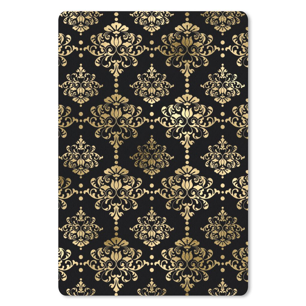 MuchoWow Mauspad Mousepad Muster - Barock - Gold - Schwarz 18x27 cm - Mousepads - Maus Mat - Pad - Mausunterlage