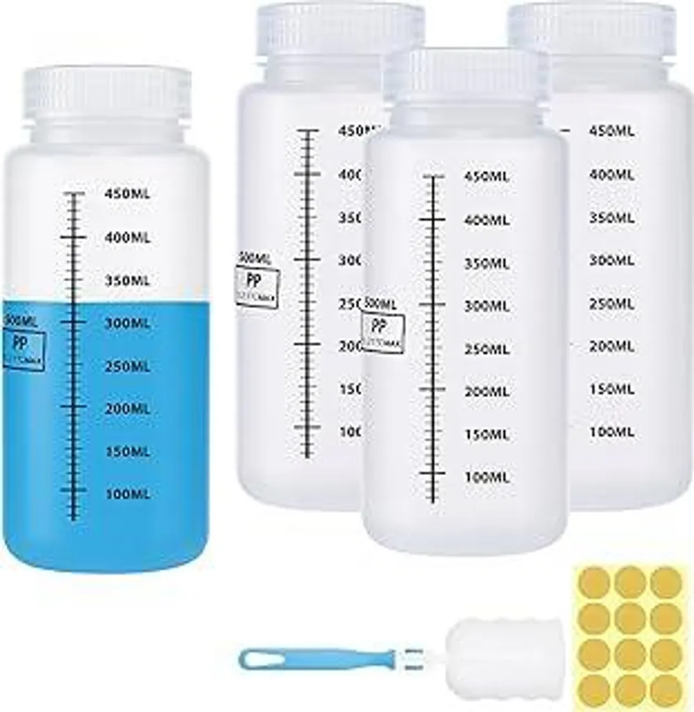 Set 4 Flaconi Reagenti 500ml Collo Largo Sheryl&Rain Tenuta Stagna