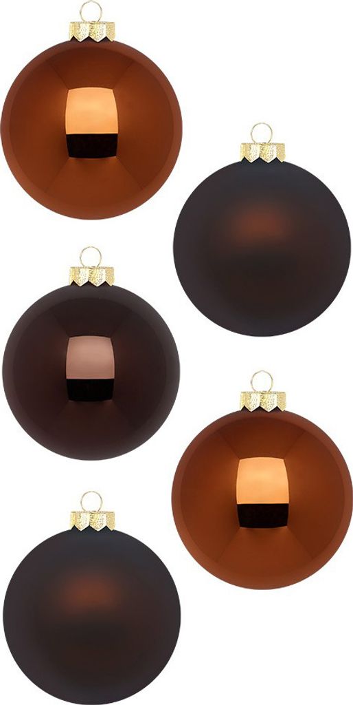 Weihnachtskugeln Glas 4cm 36 Stück - Cognac Diamond