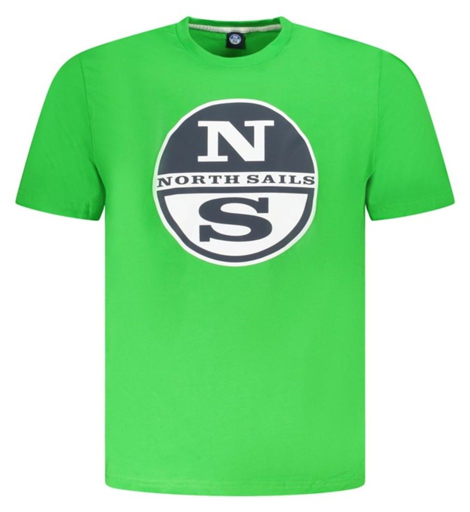 Grünes Herren T-Shirt mit Logo-Druck und Rundhals