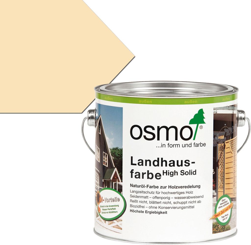 Osmo Landhausfarbe aus natürlichen Ölen elfenbein außen 750ml