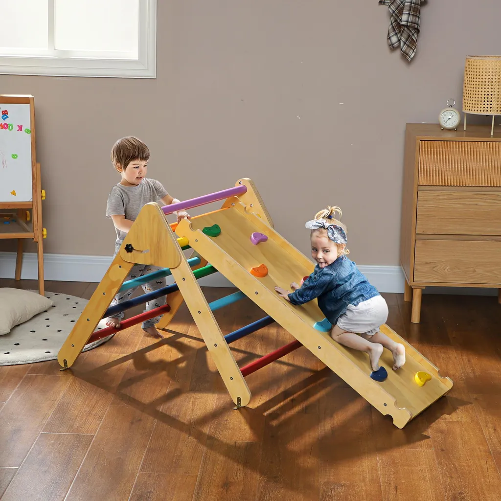 Module de motricité libre pour enfant, triangle et toboggan de salon - 3