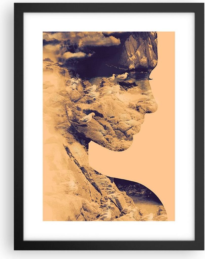 Gerahmtes Poster - Schwarzer Rahmen - Frau Vögel Produktbild 