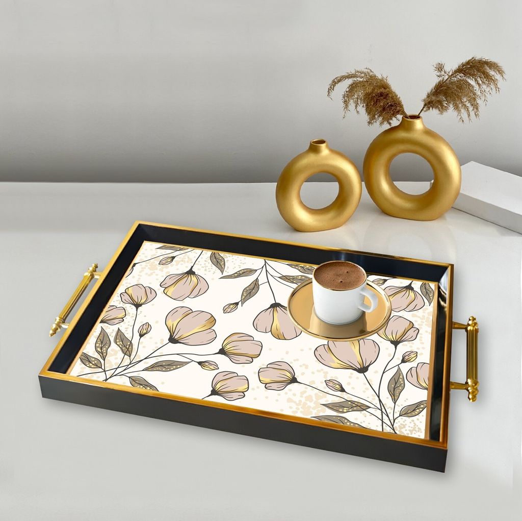 Evila Originals, TPA9826, Tablett, Mehrfarbig, 100 % GLAS, 50 x 29 x 3,5 cm