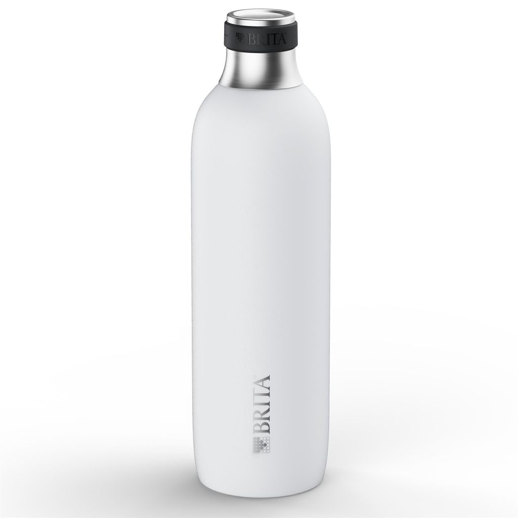 Brita Edelstahl-Flasche 1L weiß für sodaTrio Wassersprudler (1er Pack)