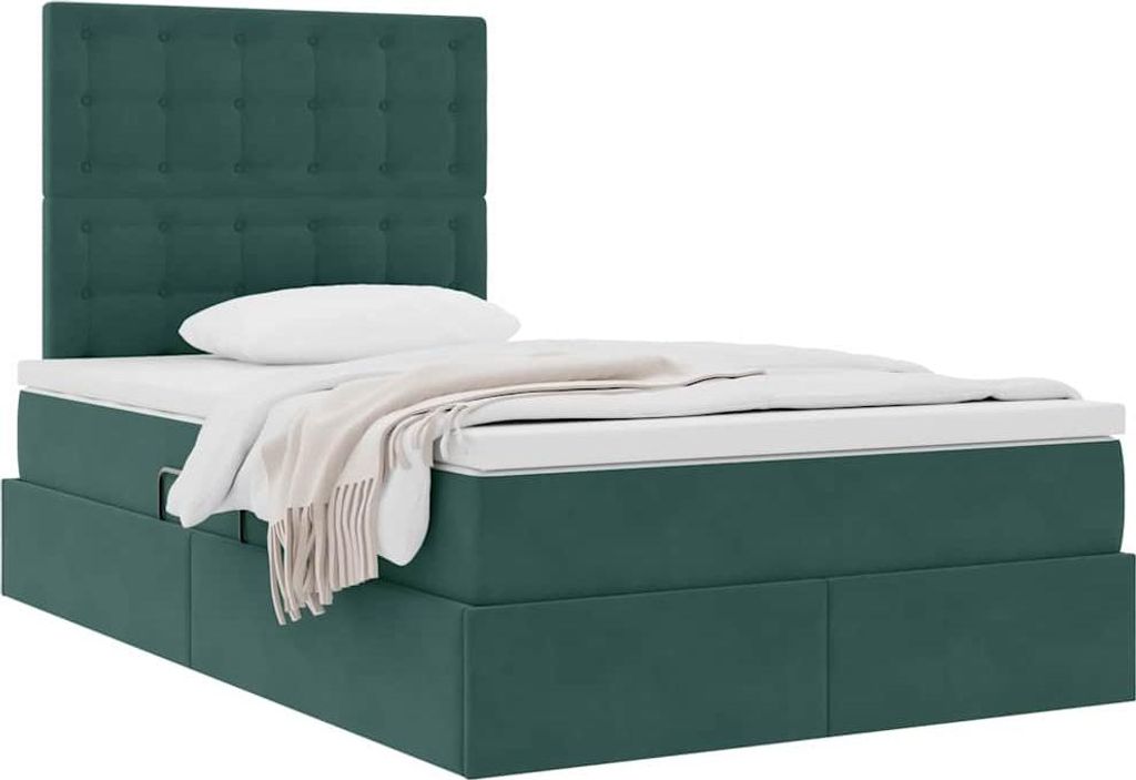Eleganter Möbel Aufbewahrungsbett mit Matratze Dunkelgrün 120 x 200cm Samt - CJG922218 - Klassische BettenJugendbett Tagesbett