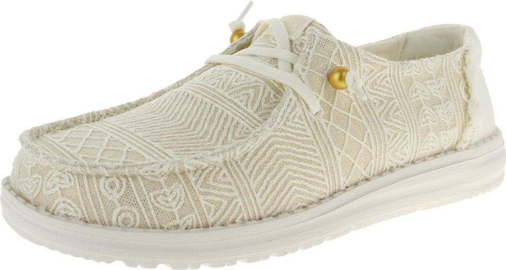 HEYDUDE Wendy Crochet Lace Damen Halbschuhe White/Gold Größe 42
