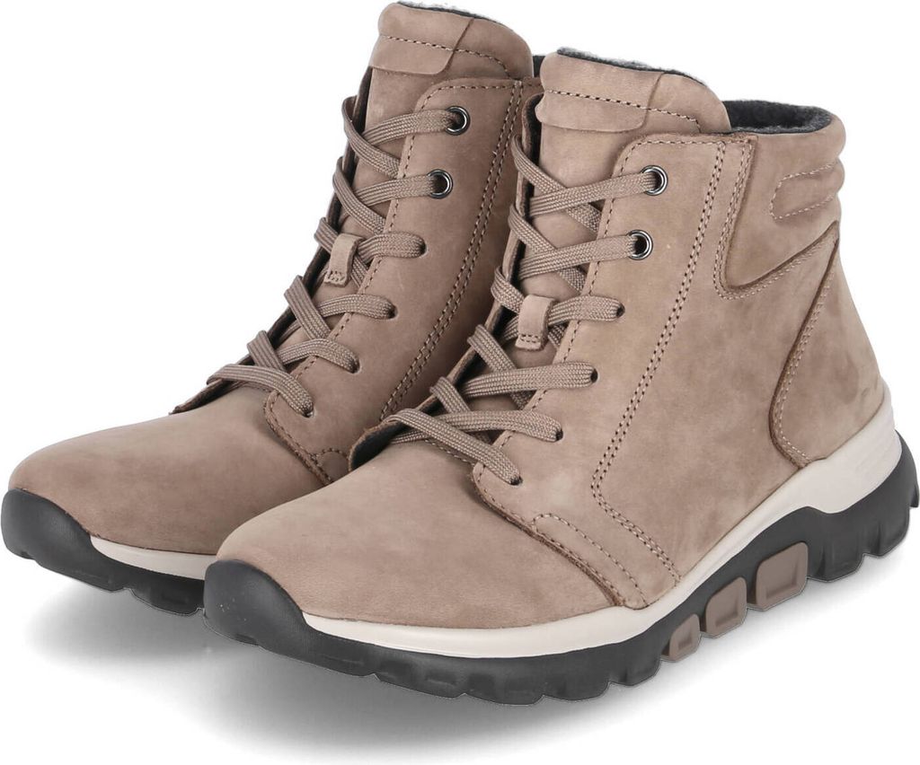 Gabor rollingsoft Damen Schnürboots/ Stiefeletten Taupe Rauleder Größe: 51/2
