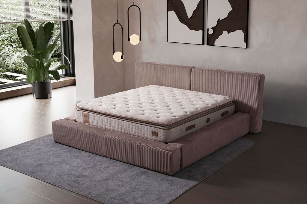 Loft Boxspringbett 180 x 200 cm – Eleganz, Komfort & Stauraum in Beige