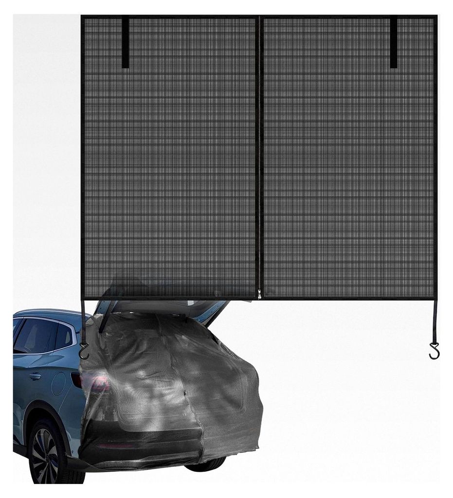 Auto Camping Netz für SUV Heckklappe, 174x147cm, Flügeltür Kofferraumabdeckung, Sonnenschutz Vorhänge, Universal Magnetisches Fliegengitter mit...