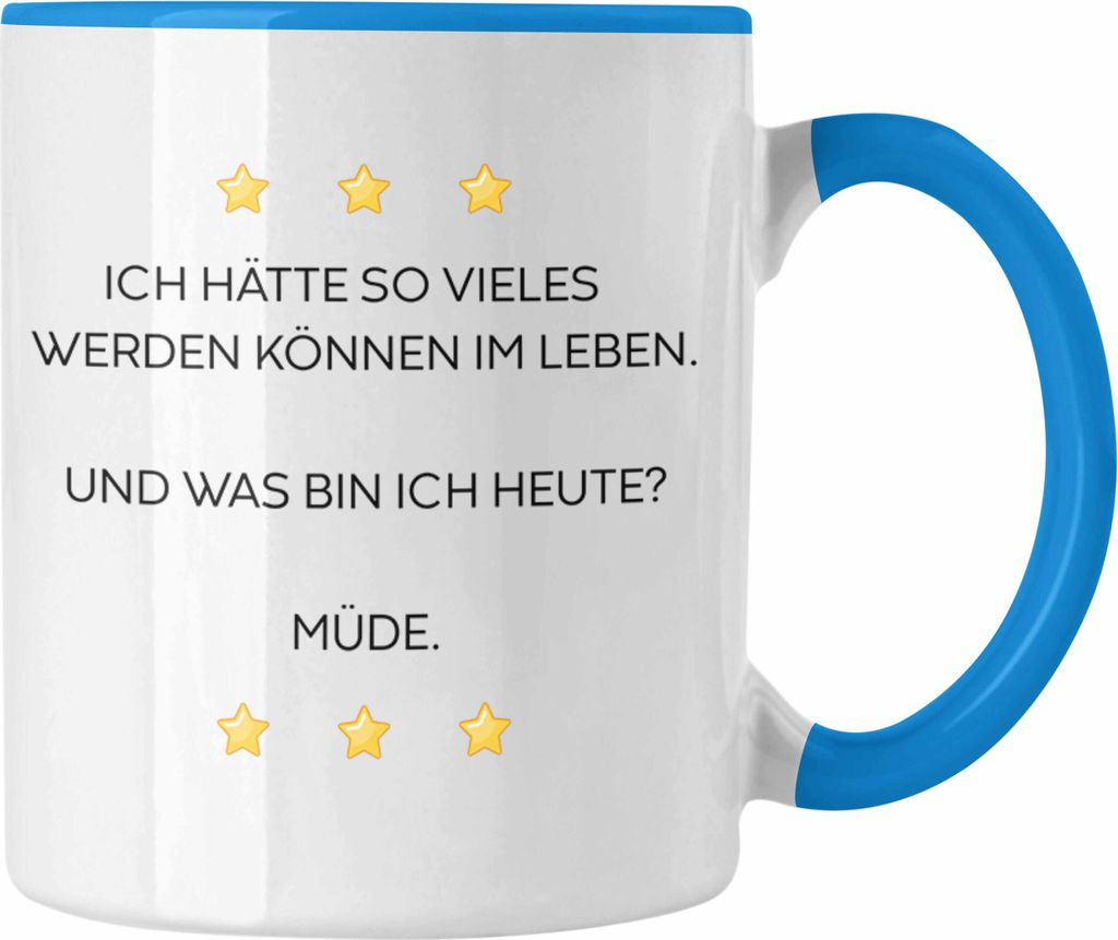 Trendation - Lustige Tasse mit Spruch für Frauen Männer Arbeit Büro Lustig Tassen Becher mit Sprüchen Kollegin Geschenk Sarkasmus Müde Montag ...