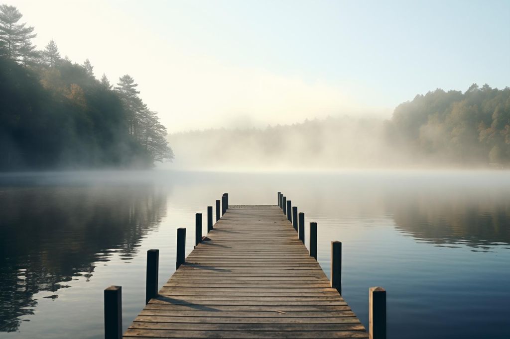 Plakat 30x20cm Morgenstillheit am Wasser