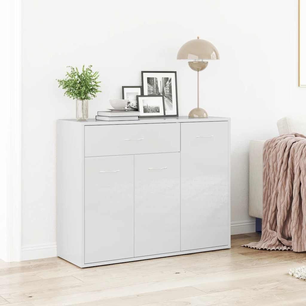 vidaXL Kredens biały wysoki połysk 88×30×70 cm płyta Zdjęcie produktu 4