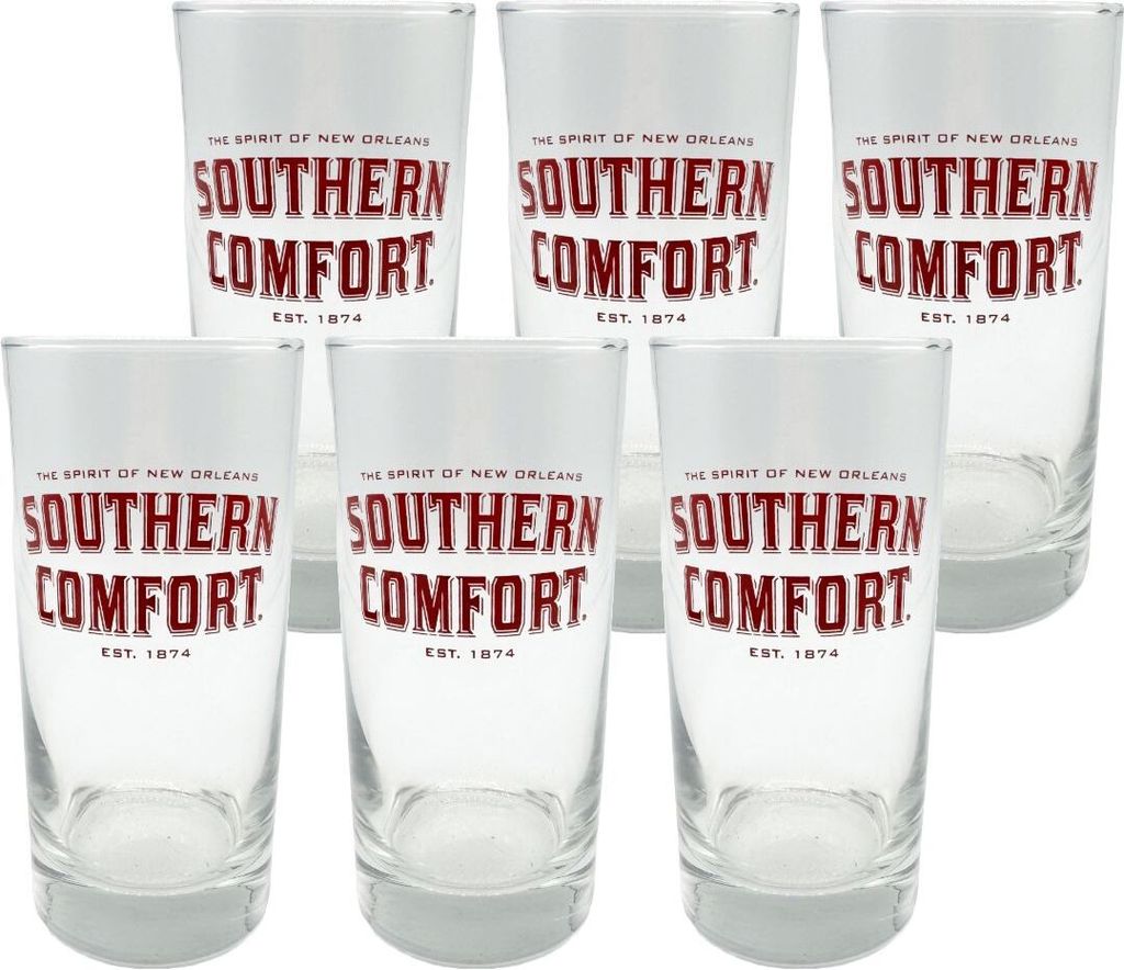 Southern Comfort 6er-Set Gläser - 6 x Longdrinkgläser nicht geeicht