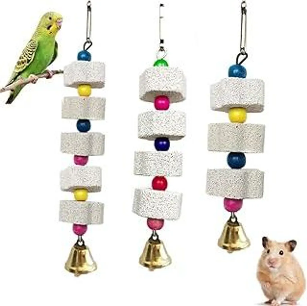Premium Bird Care: Set 3 Pietre Minerali Abrasive con Campana