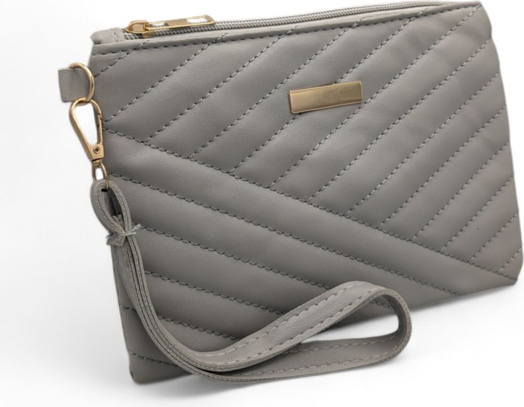 Kleine Handgelenktasche verschiedene Farben Kosmetiktasche Grau