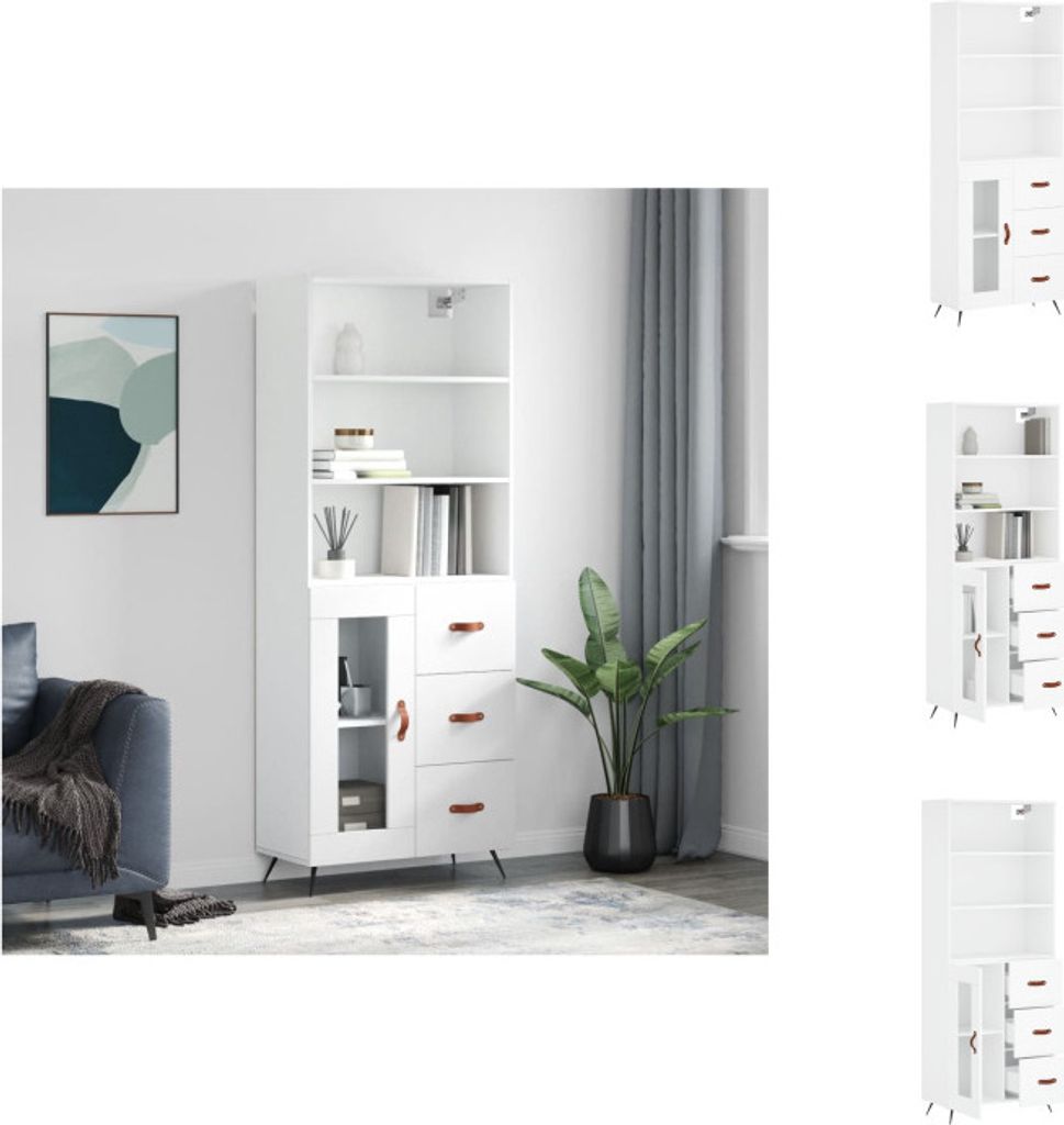 vidaXL Highboard Weiß 69,5x34x180 cm Holzwerkstoff -  Produktbild 