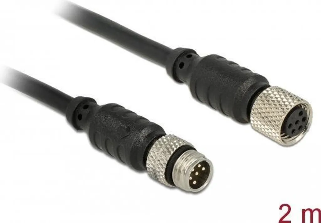 Câble M8 6 broches DELOCK Haute Qualité avec Connectique Blindée 2m