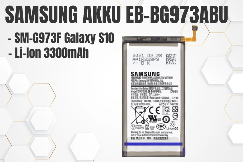 Batterie Samsung S10 EB-BG973ABU pour réparer une faible autonomie