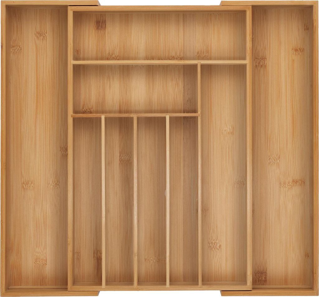 Relaxdays Besteckkasten, 7–9 Fächer, ausziehbarer Besteck Produktbild 