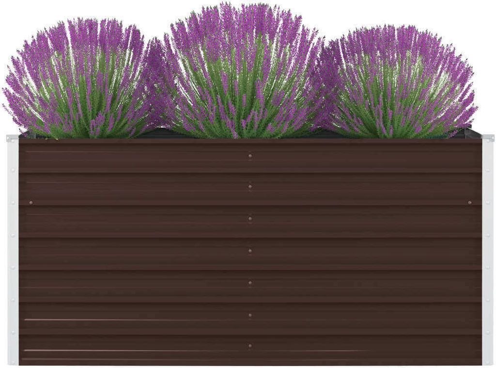 vidaXL Lit surélevé 160 x 80 x 45 cm Acier galvanisé brun Image du produit 