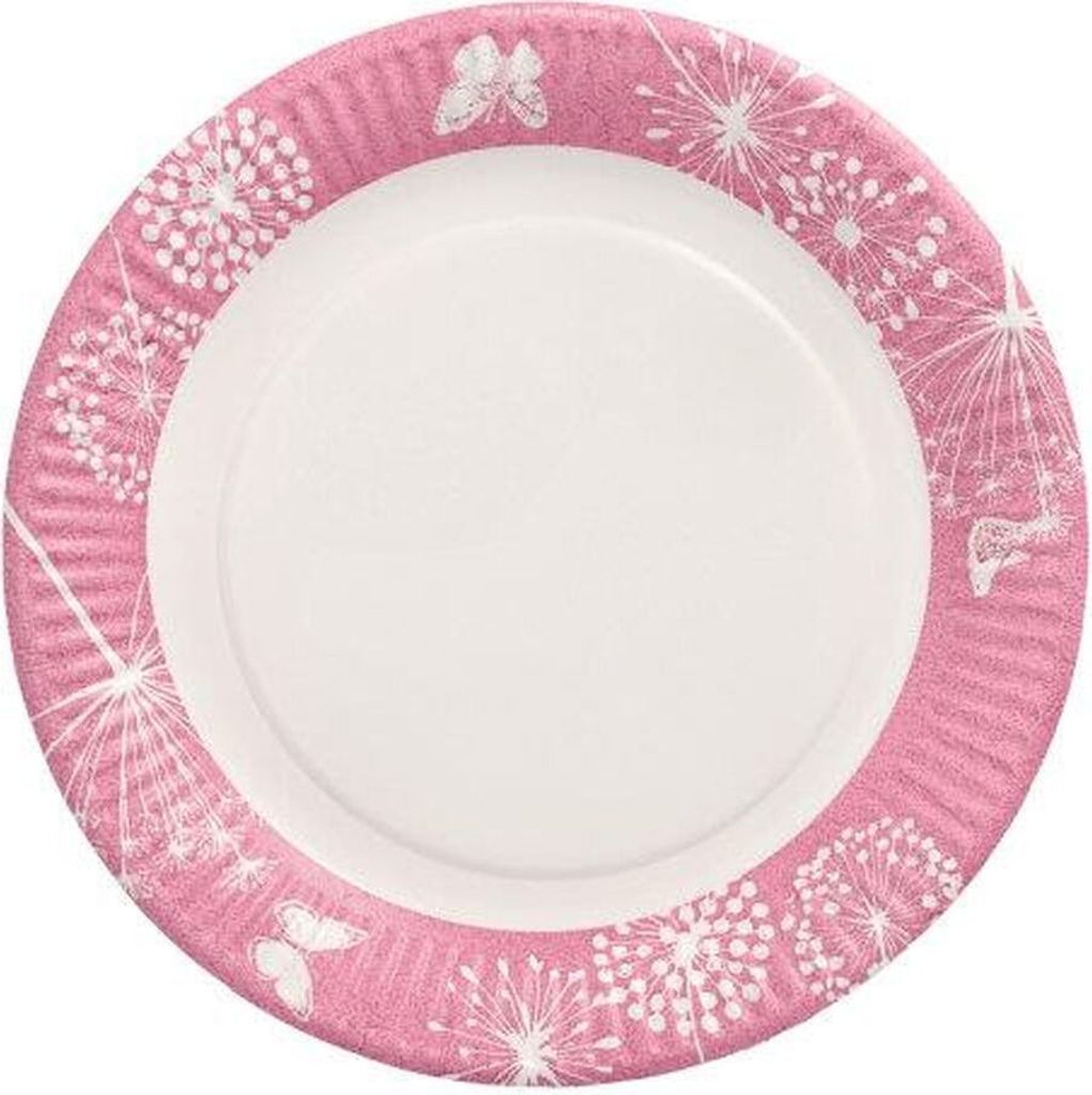 Teller, Pappe rund Ø 23 cm fuchsia "Meadow"