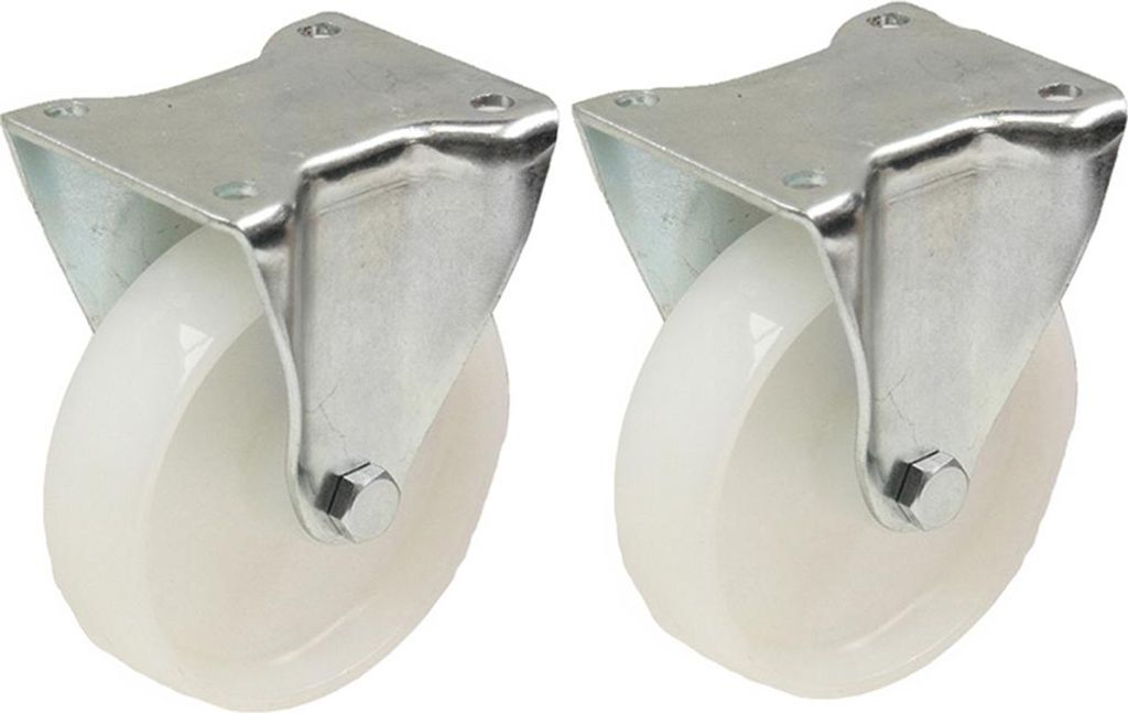 2 - 80mm 3" Zoll Nylon-Rollen - Schwerlast-Starrrollen-Set 120kg pro Stück