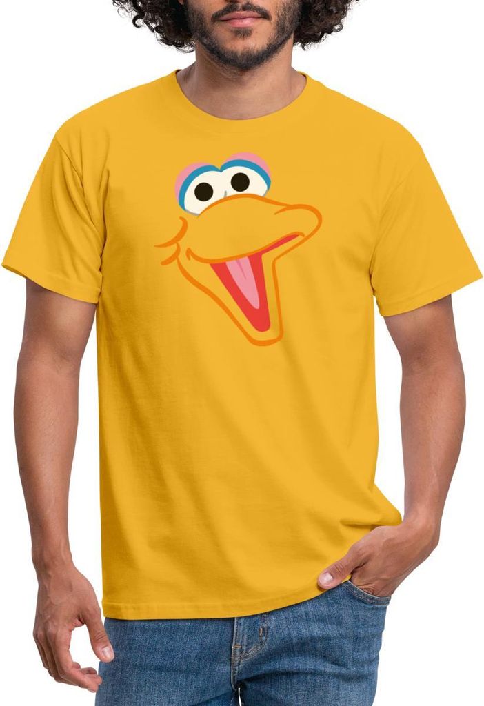 Spreadshirt Sesamstraße Bibo Gesicht Karneval Männer T-Shirt, XL, Gelb