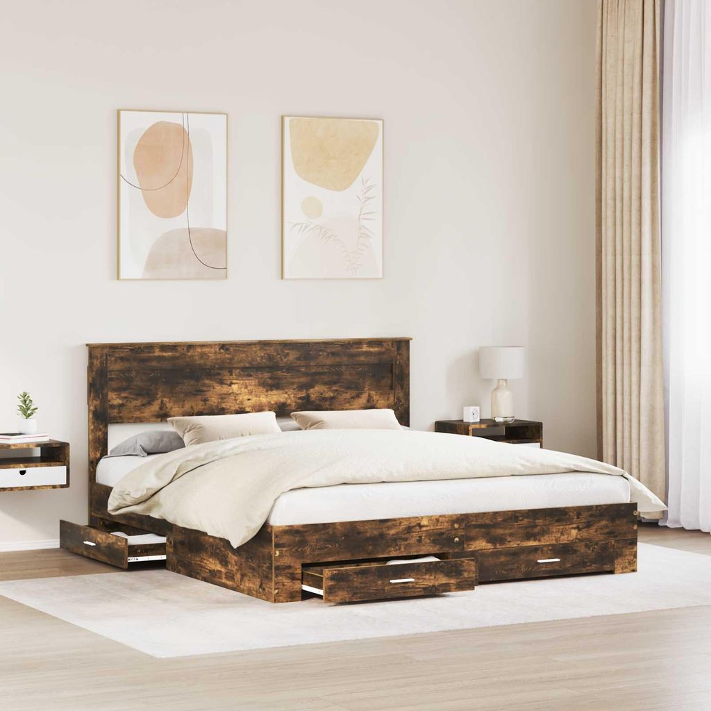 “2026 Modern“ Bettrahmen mit Schubladen mit Kopfteil Holzwerkstoff - Designermöbel 755993 - Klassische BettenJugendbett Tagesbett