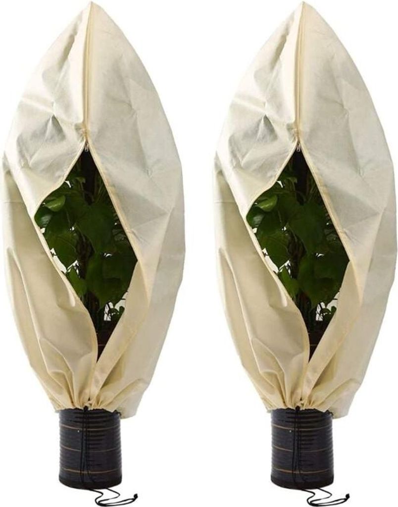 2-teiliges Winter-Pflanzenschutz-Set, Vlies-Winter-Pflanzenschutz, Winterabdeckung für Tomaten, Feigenbäume, Zitrusbäume und kleine Sträucher, ...