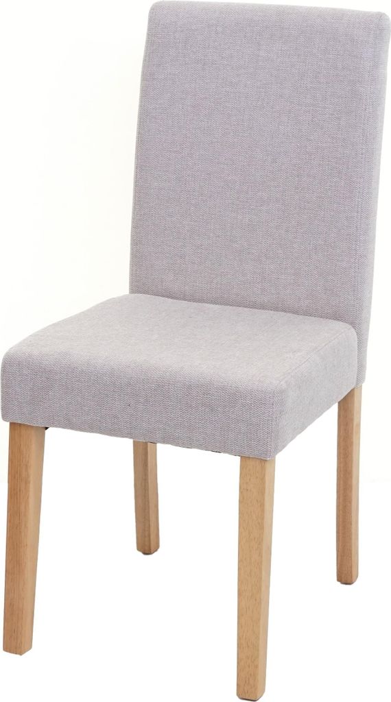 Esszimmerstuhl klassisch und zeitlos | HxBxT 90x43x56cm | Sitzhöhe 45cm | Stoff/Textil | helle Beine | Creme-Beige | Küchenstuhl Stuhl