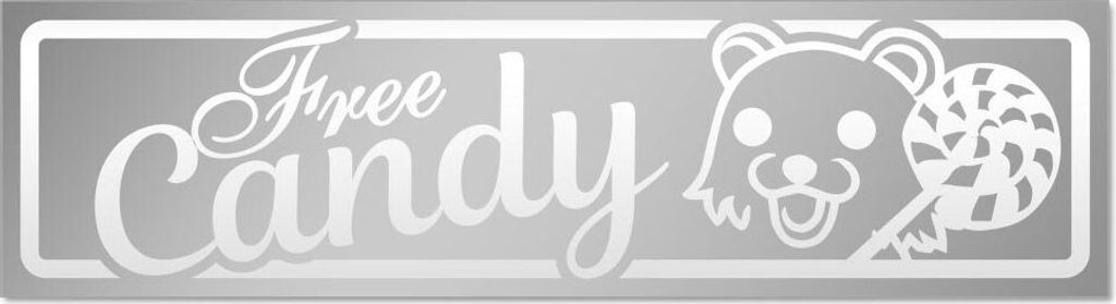 Kiwistar Free Candy invertiert Magnetschild Schild magnetisch - 45cm Silber - Magnetfolie für Auto PKW Kfz
