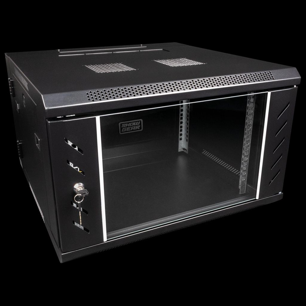 Showgear RCA-WMH-6 6U 19" Patch Panel Rack, Wandmontage, aufklappbare Rückseite