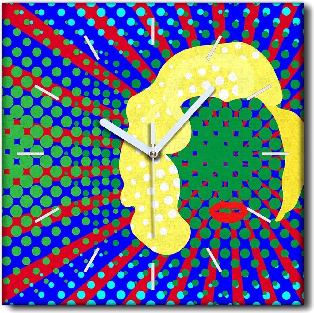 Coloray Uhr auf Leinwand 30x30 cm Wand Uhr Dekoration Produktbild 