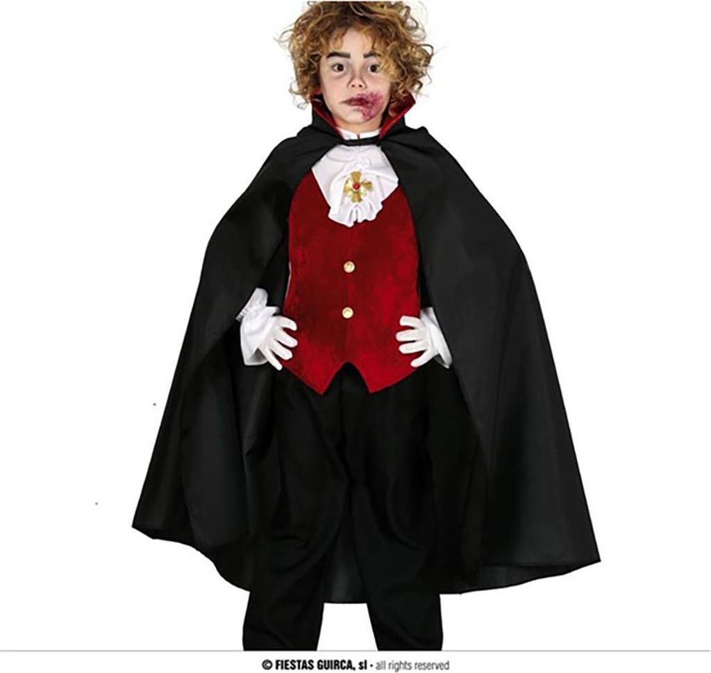 Schwarzes Halloween Vampir Umhang Kostüm 90cm