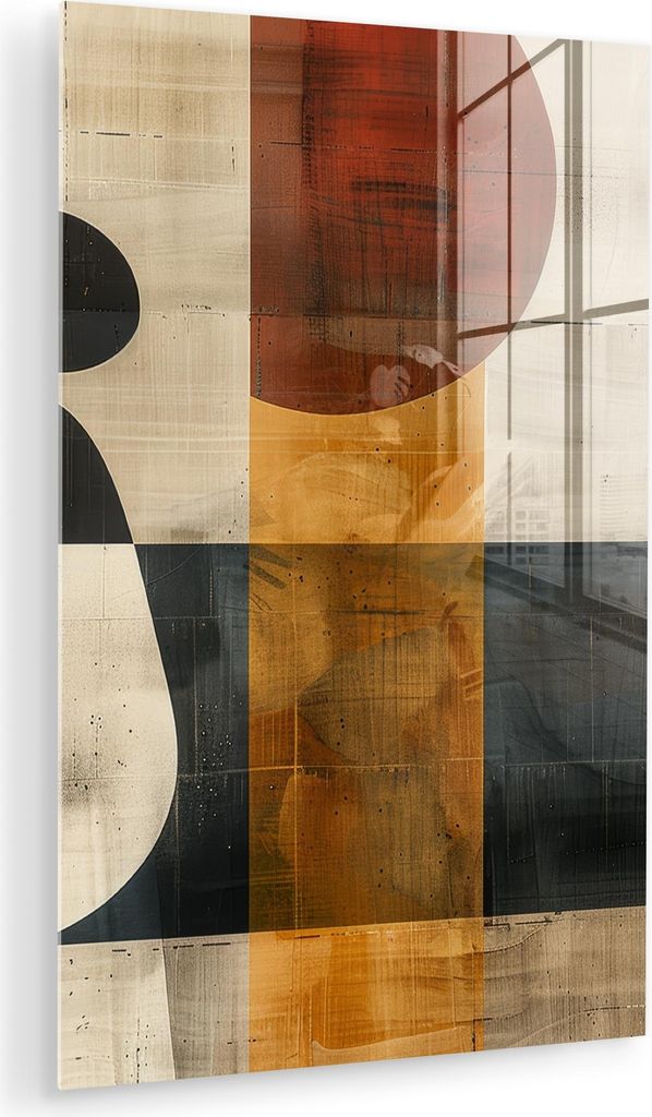 MuchoWow Glasbilder - Bilder auf Wandbild - Foto auf Glas Abstrakt - Kunst - Formen - Modern 40x60 cm Wanddekoration aus Glas - Acrylglasbild - Acr...