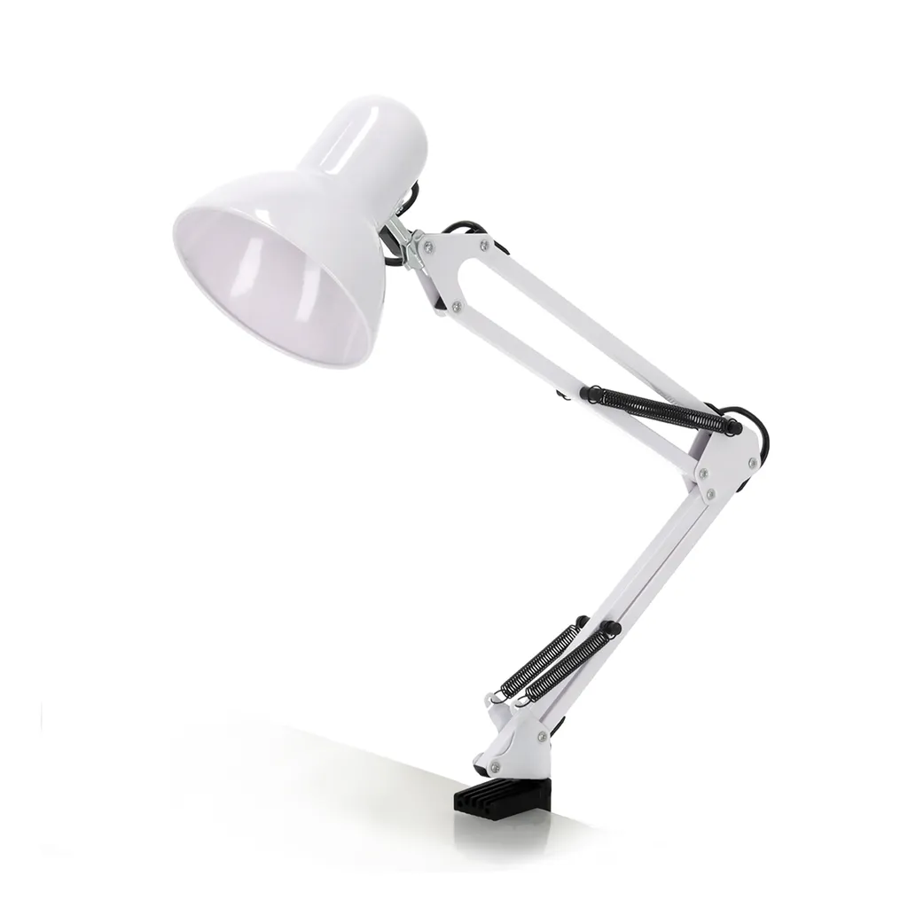 Lampe de travail flexible AURIQ 2-en-1 blanc métal avec fixation pince - 4