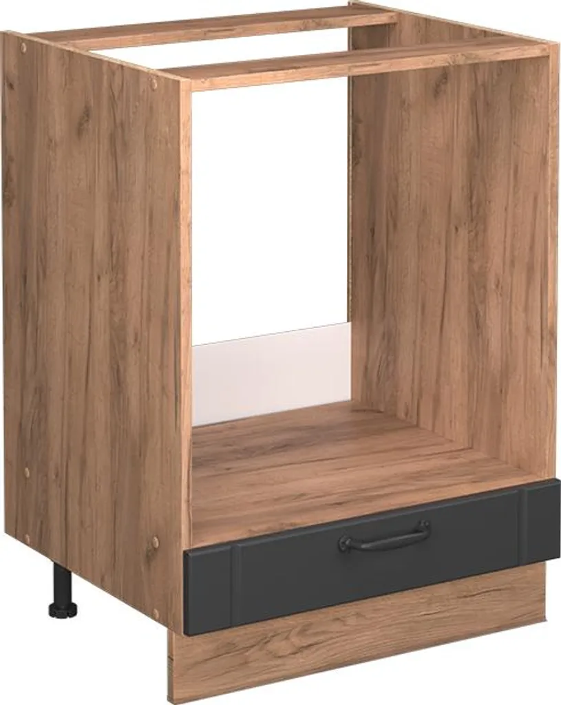 Mobile Basso Forno Vicco Fame-Line 60 cm Grigio Scuro e Quercia