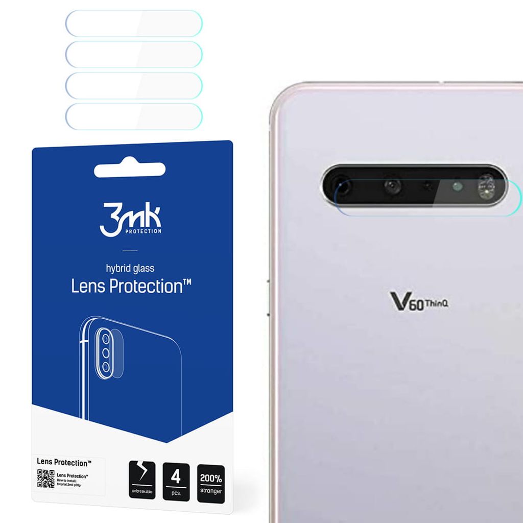 3mk Hybridglas Lens Protection für LG V60 ThinQ 5G Kamera Objektiv Kameralinse 0,16mm 6H (4 Stück)