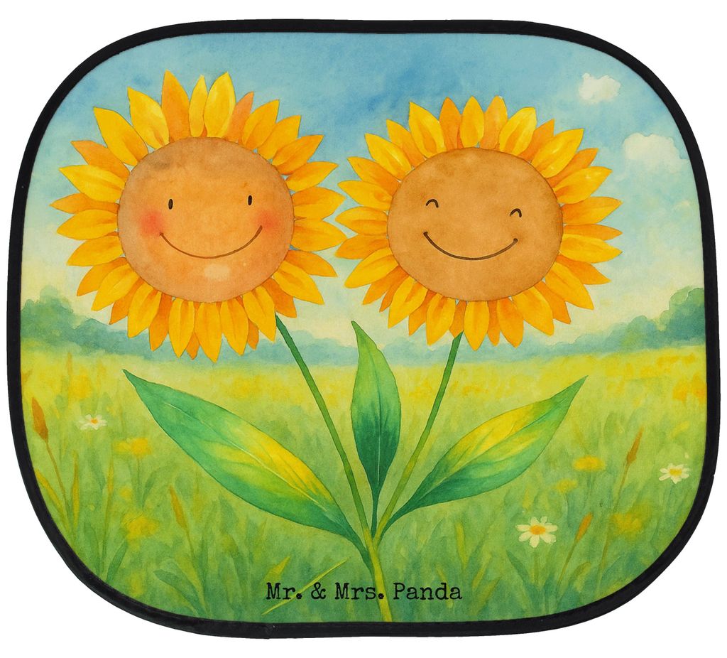 Mr. & Mrs. Panda Auto Sonnenblende Blume Sonnenblume Design - Weiß - Geschenk, autofenster uv schutz, Zusammen, Sonnenschutz, Lieblingsmensch, Gar...