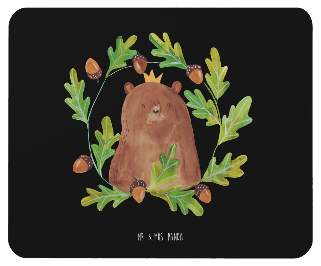 Mr. & Mrs. Panda Mouse Pad Bär König - Schwarz - Geschenk, Mauspad, Mousepad, notebook, Teddy, Bester Papa, pc, Vatertag, Daddy, Vater, mausunter...