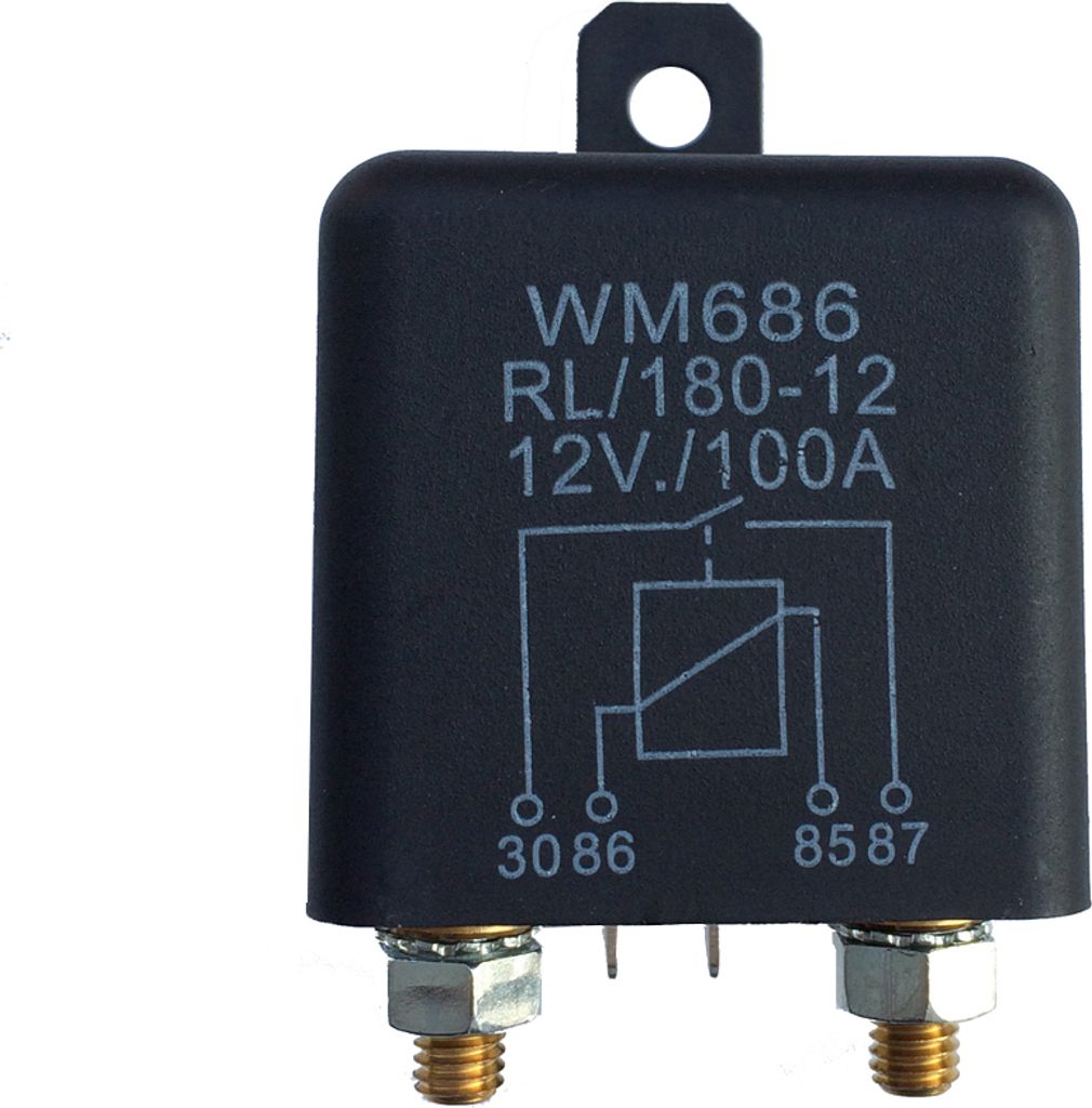 1 Stück Starke Hochstrom 12VDC 100A AMP 2.4W Dauerbetrieb 4 Pins Auto LKW Auto Automotive Ein Aus Start Relais Schalter Befestigungsloch für gro...