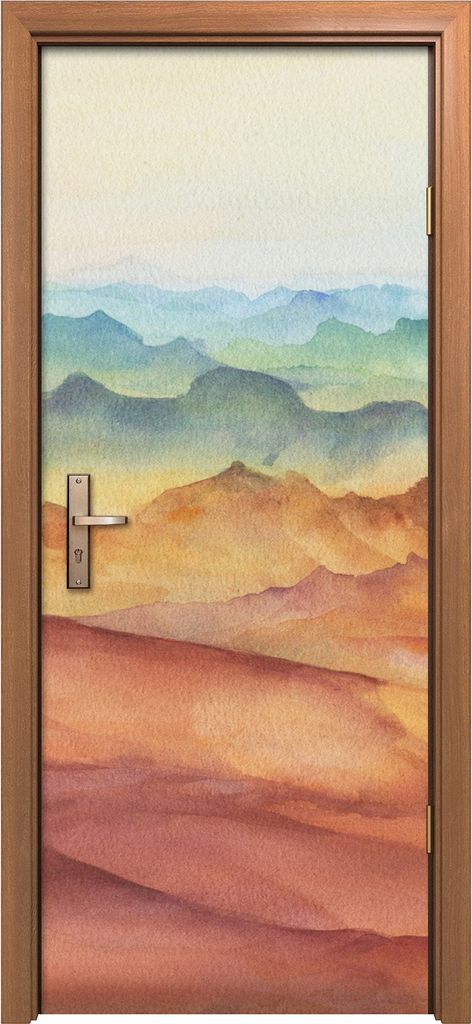 Türposter 80x200 cm Türaufkleber Türtapete Türfolie Klebefolie Berglandschaft Gipfel Sonnenuntergang