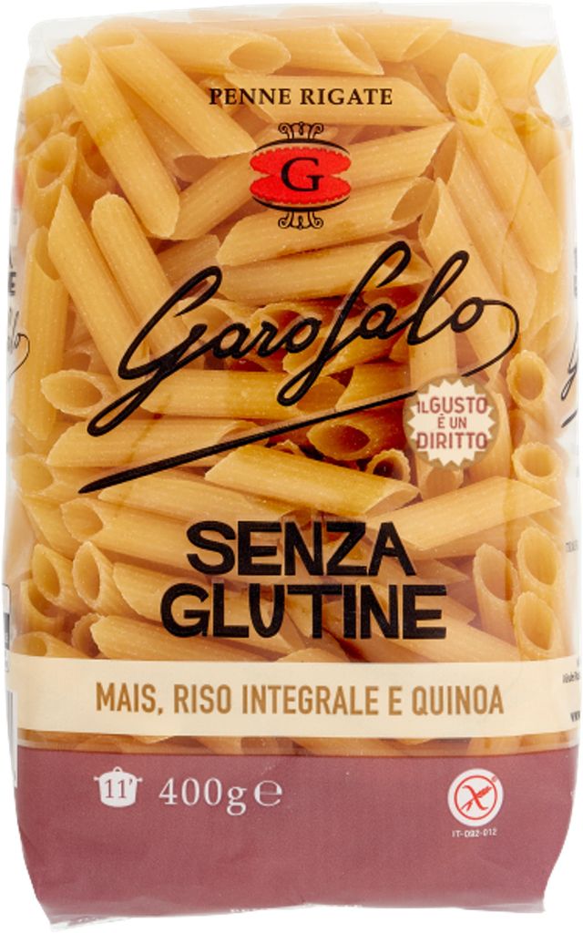 Pâtes Penne Rigate sans gluten, 400 g, marque Garofalo Image du produit 