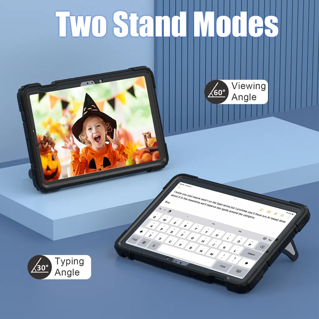 Coque robuste pour tablette Samsung Galaxy Tab S9 FE avec support noir - 6