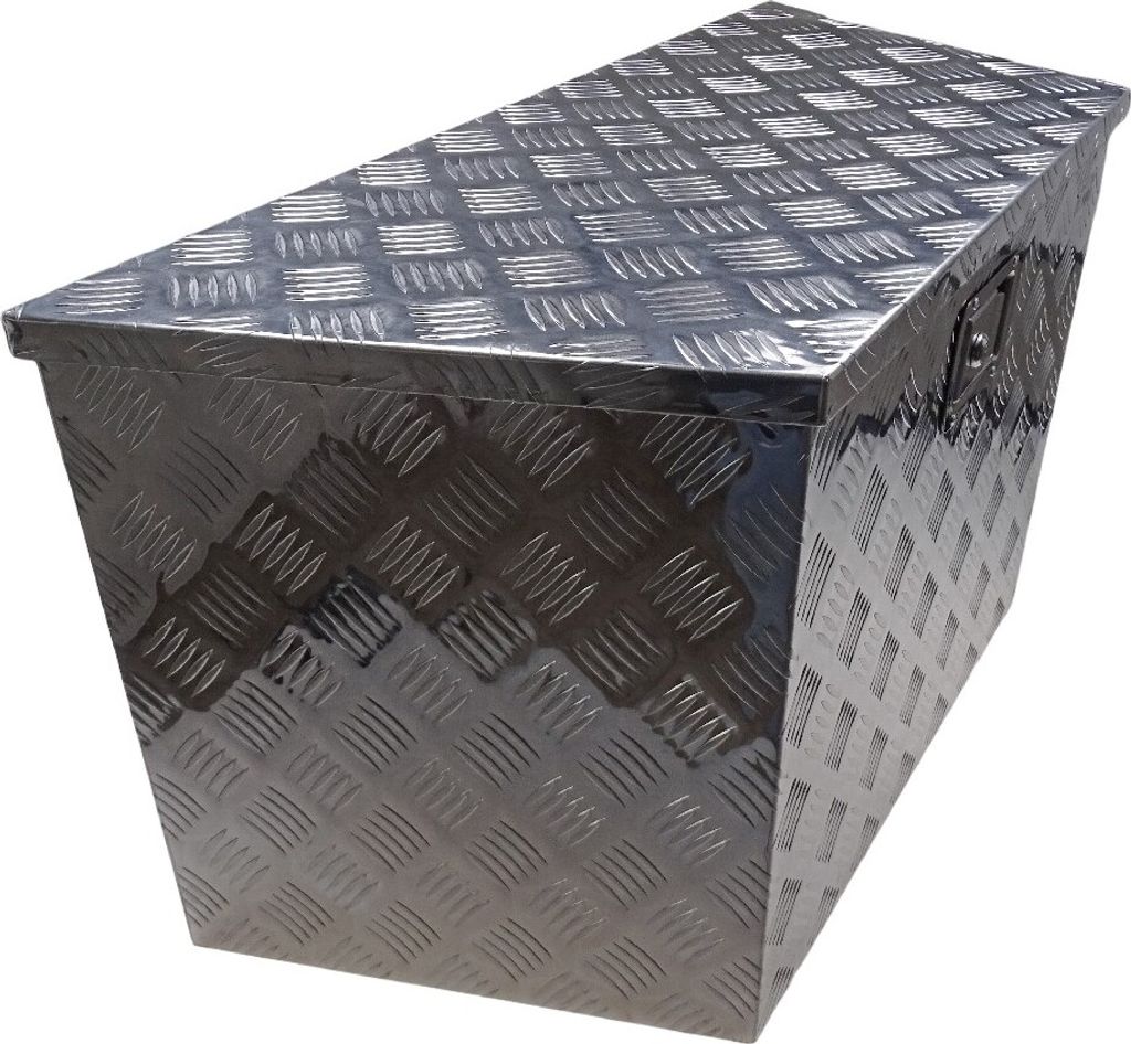 Deichselbox / Staubox aus Aluminium 830/540 x 360 x H490mm V-Form f PKW Anhänger