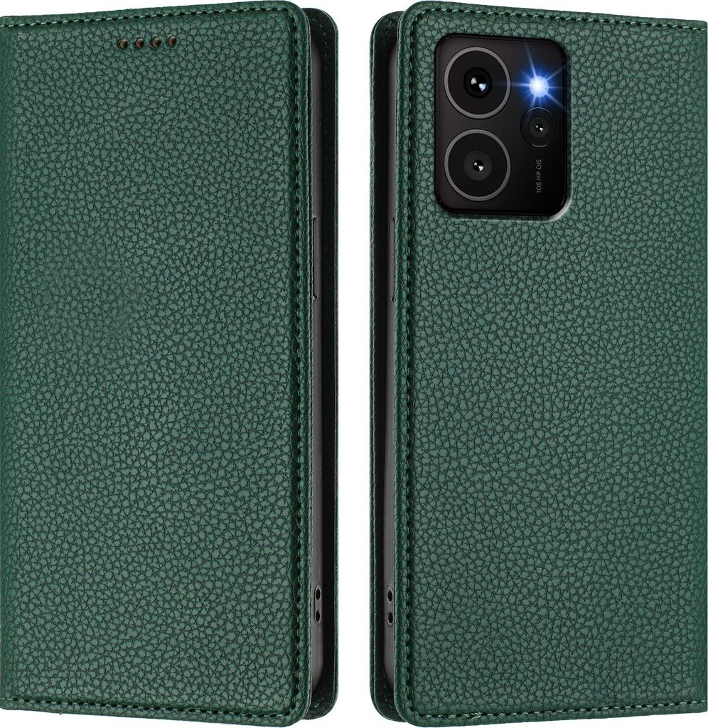 Litchi Leder Handyhülle für HMD Skyline Wallet Kartenfächer Produktbild 