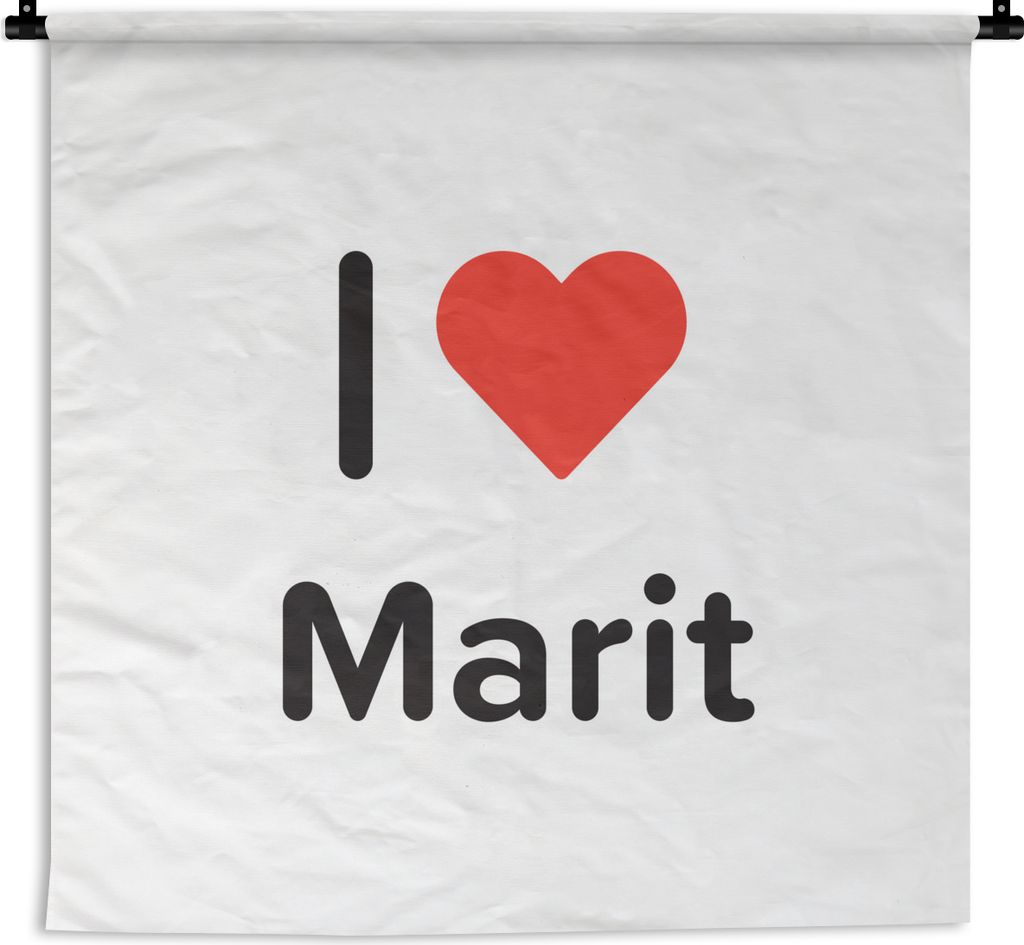 MuchoWow Wandteppich Wandbehang Ich liebe - Marit - Mädchen 150x150 cm Tapisserie Dekoration Wandtuch - Wohnaccessoires - Modernes