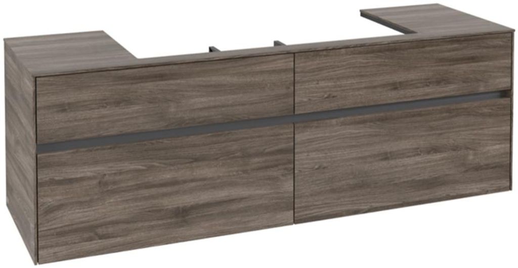 Villeroy & Boch Collaro Waschbeckenunterschrank, 4 Auszüge, Waschbecken mittig, Wandmontage, 1600x548x500mm, C03100RK